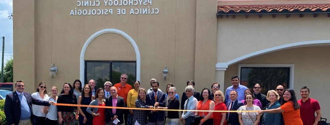 Ribbon cutting at Psychology Clinic